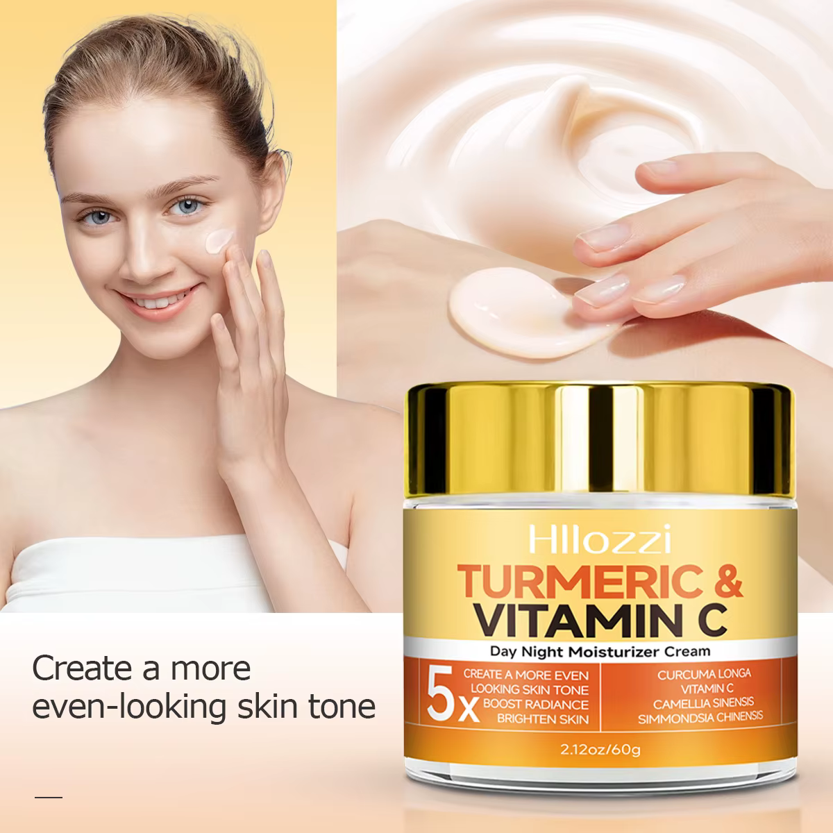 Crème hydratante jour et nuit au curcuma et à la vitamine C