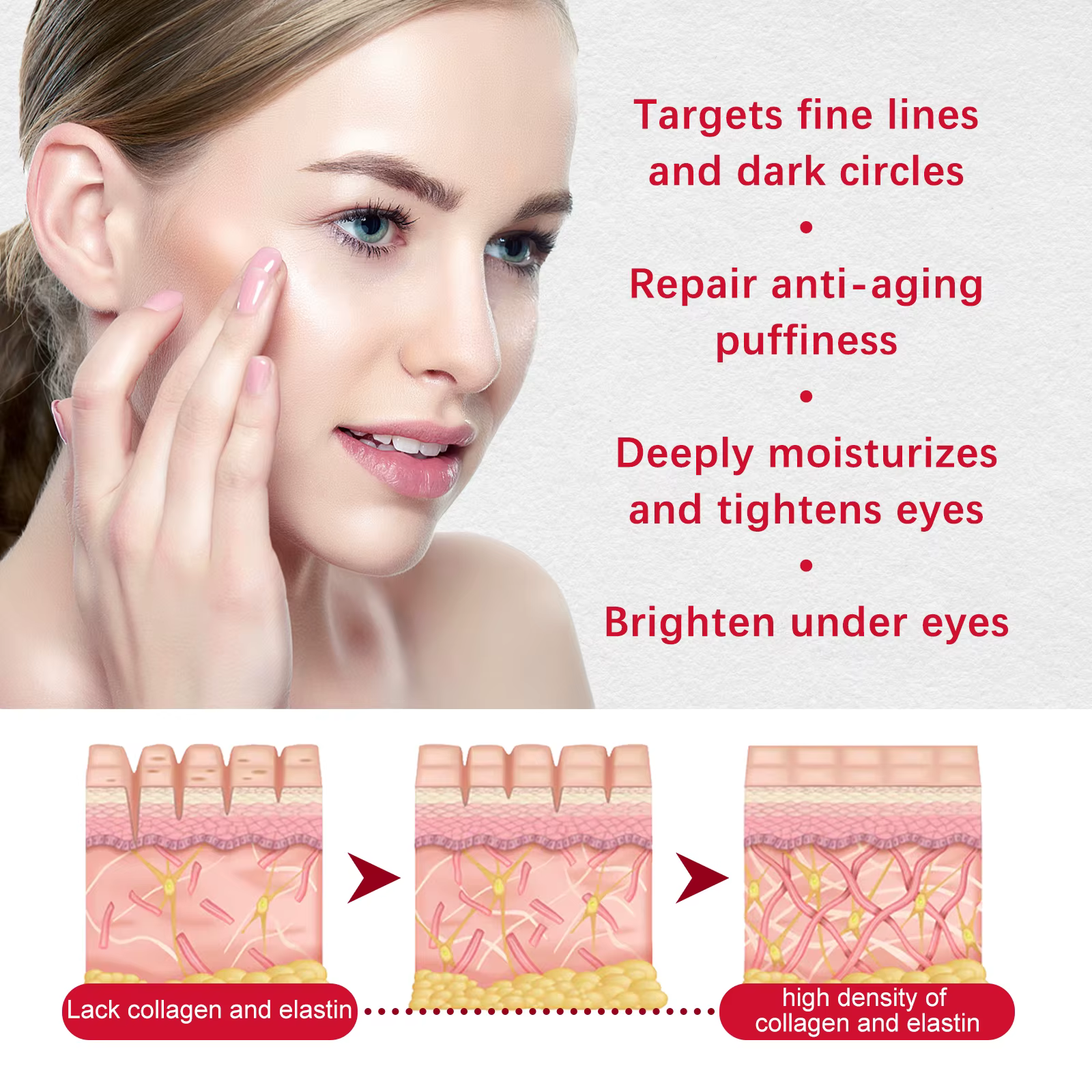 Crème pour les yeux au rétinol, éclaircit les rides, éclaircit les cernes, raffermit la peau, réparation instantanée, essence liquide pour les yeux, soin des yeux pour femmes