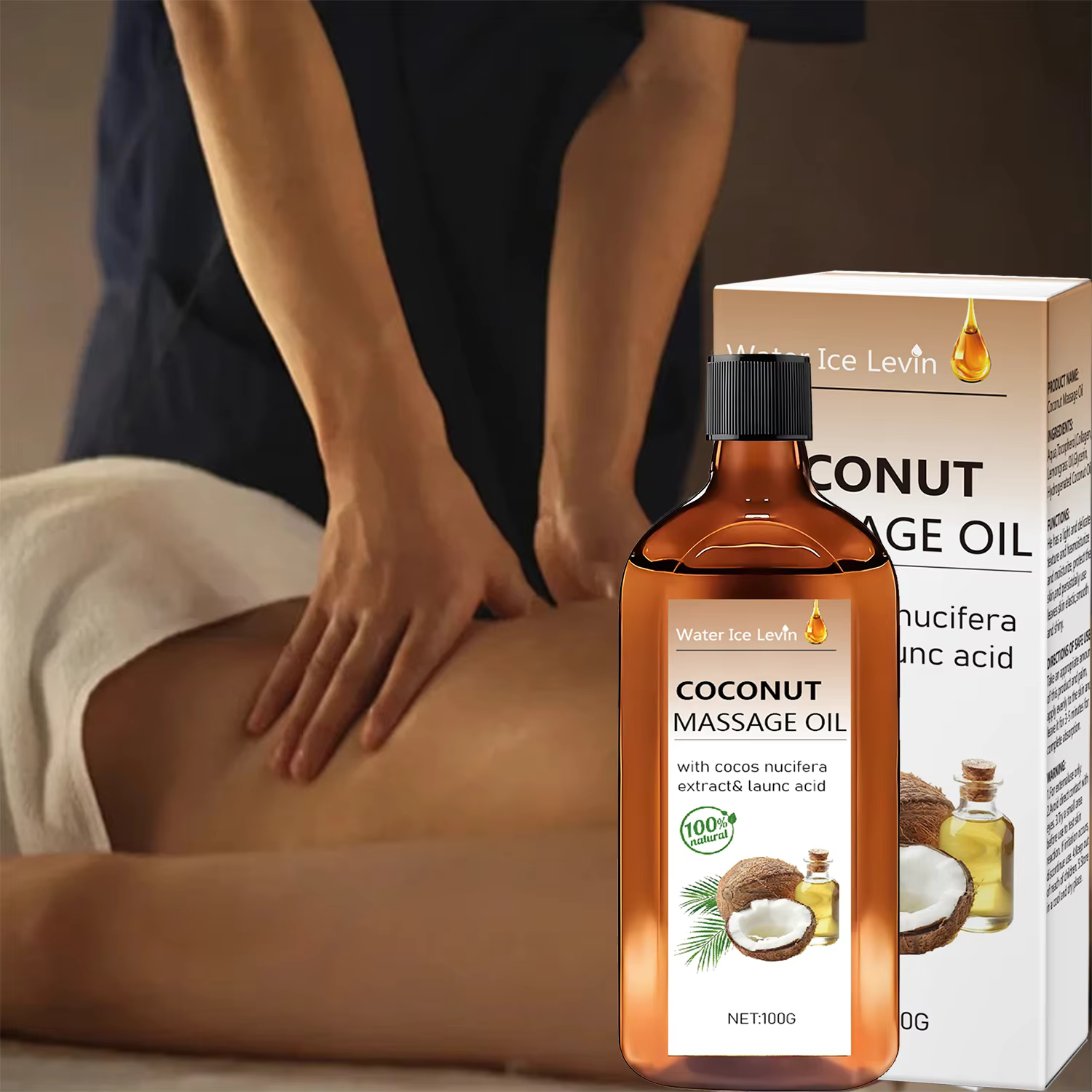 Huile de Massage Coco 100% Naturelle | Nutrition Intensive pour Peau Sèche en Hiver | Texture Fondante Non Grasse