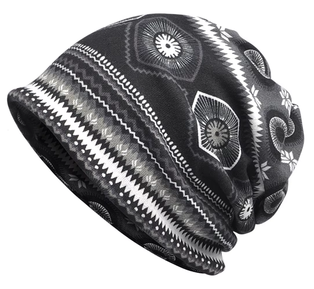 Chapeau de couchage respirant Baotou pour homme, écharpe graffiti, capuche à double usage, chapeau bohème rayé, haute qualité, 600