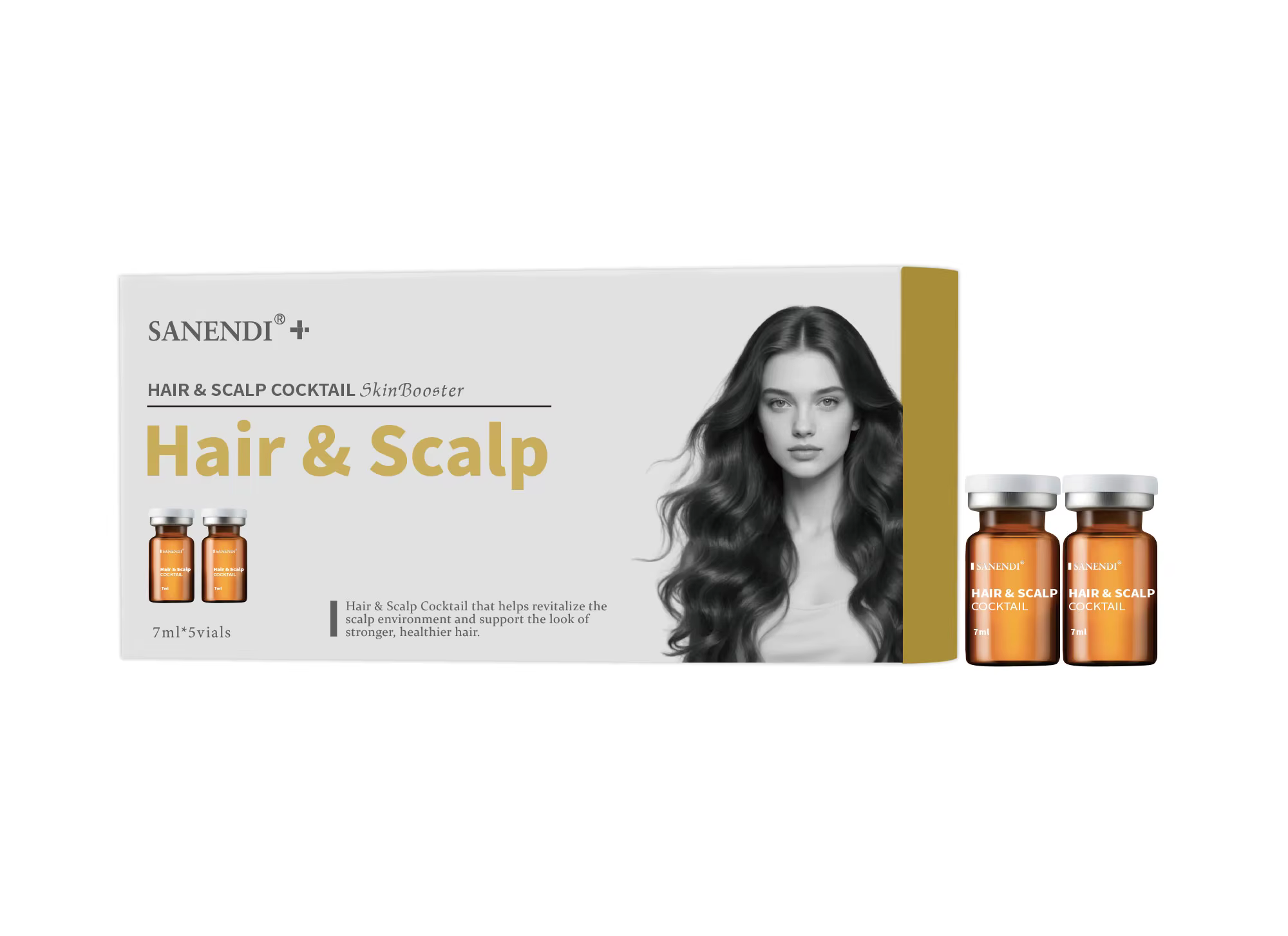 SANENDI Radiance Cocktail Booster de peau Essence hydratante et améliorant la lueur pour un look lumineux et rafraîchissant 7 ml * 5 flacons