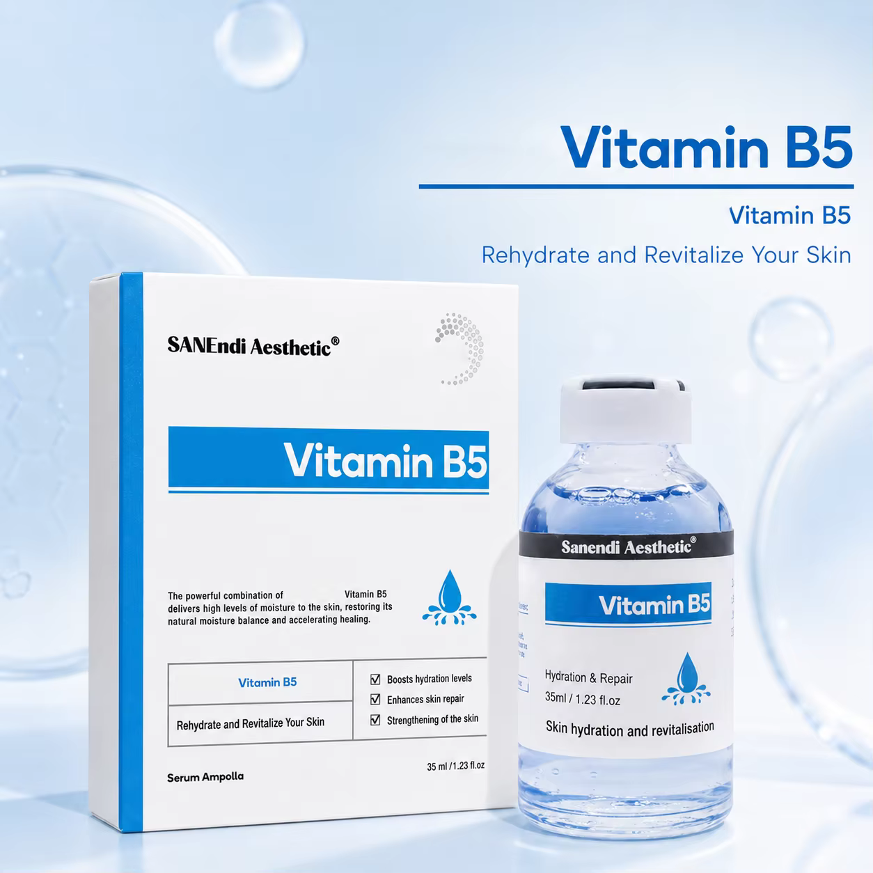 SANENDI Premium Exosbio Sérum Visage PDRN GSH Essence Lissant Raffermissant Hydratant Soin Coréen VitaB5 Solution de Beauté Liquide