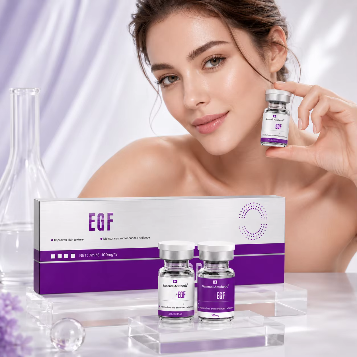 Sérum facial Sanendi PL-LA EGF Stem PDRN au saumon pour la série Dermapen Glow