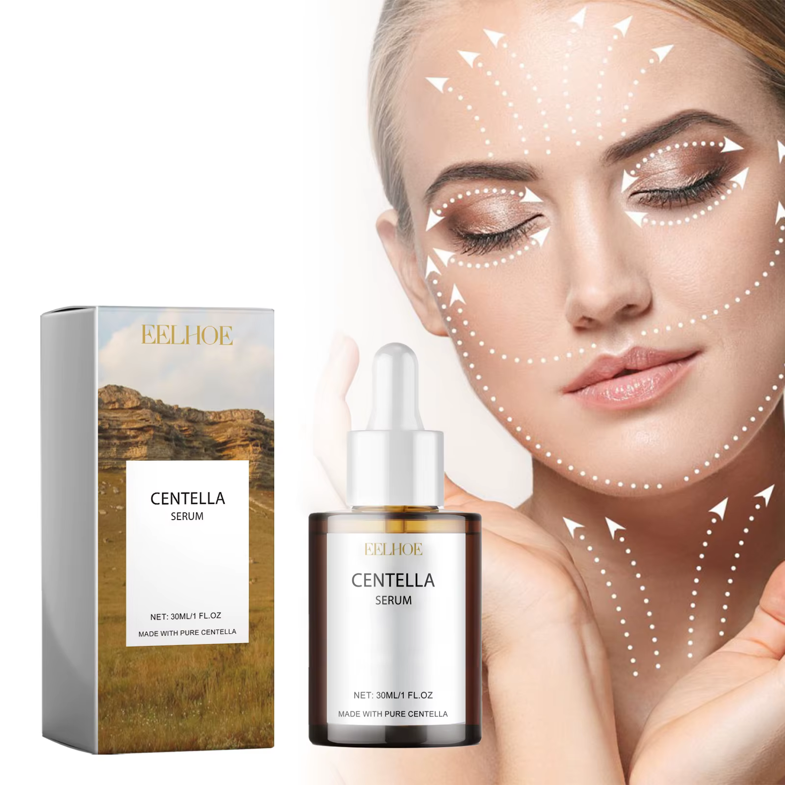 EELHOE Centella Asiatica sérum serrer la peau apaisant lisse améliorer la sécheresse hydratation en profondeur soin du