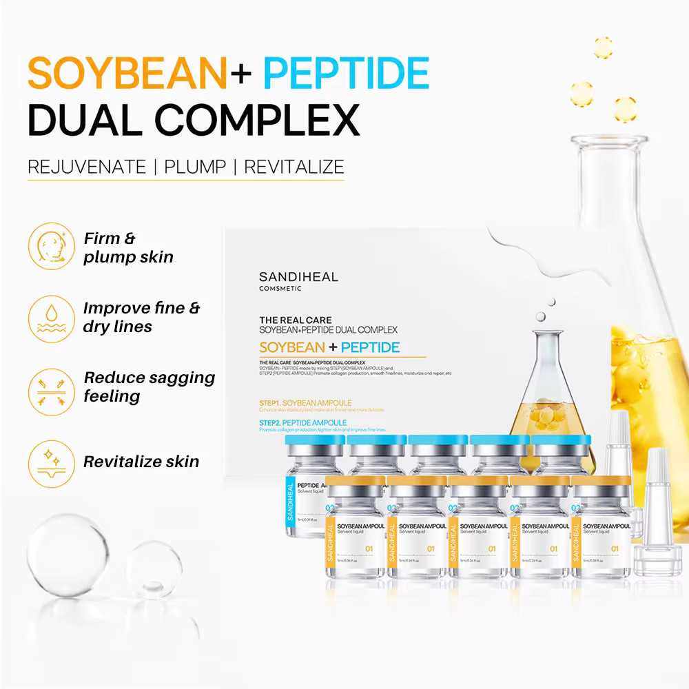 10 flacons de sérum à l'acide hyaluronique et aux peptides de cuivre