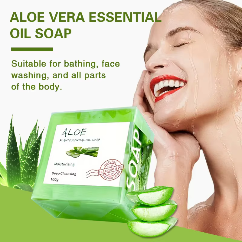 Savon fait main à l'aloe vera entièrement naturel aux huiles essentielles 100g