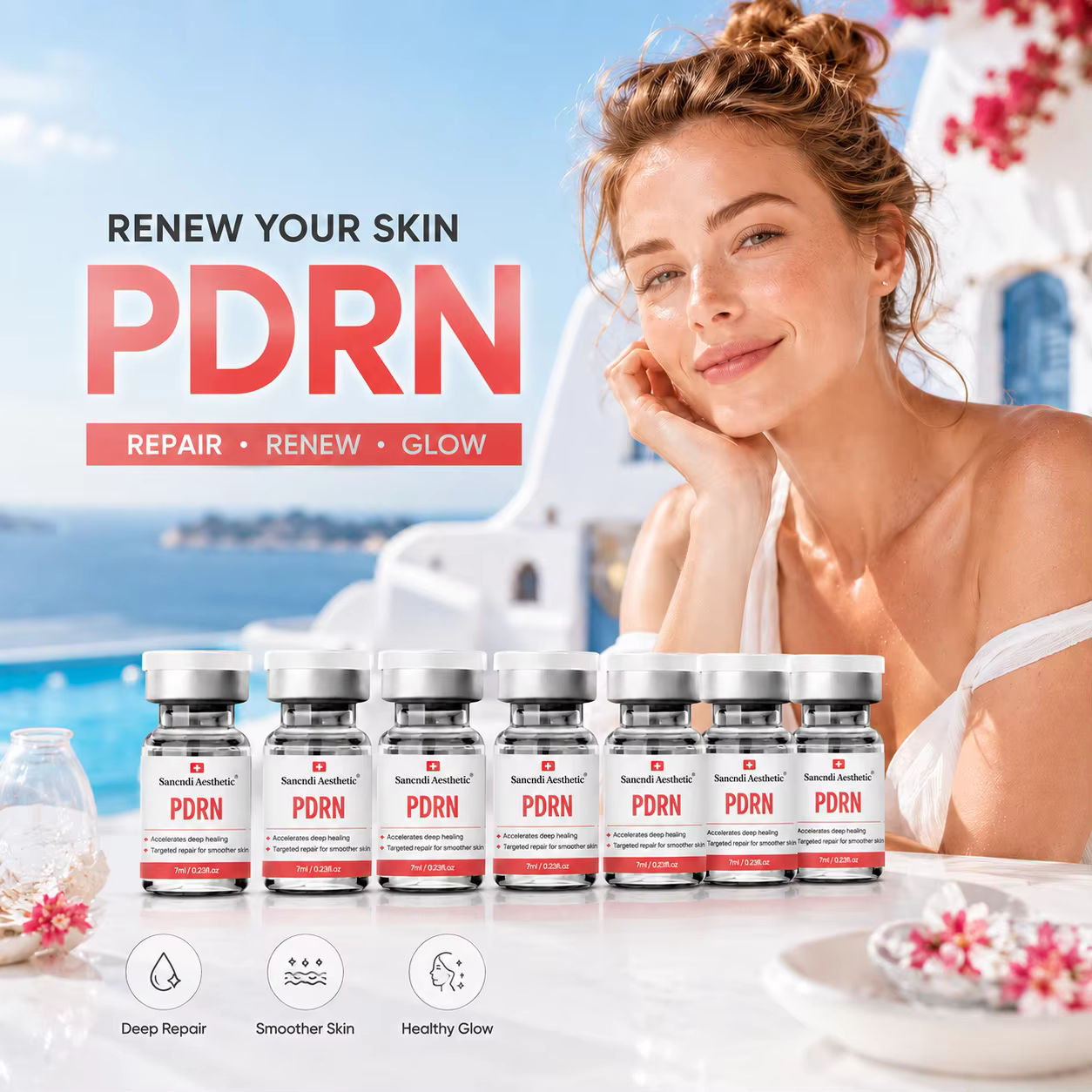 Sérum PDRN SANENDI, soin du visage au collagène