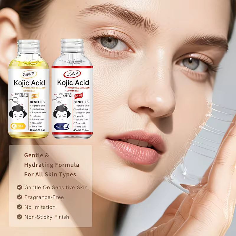 Sérum Liftant pour la Peau à l'Acide Kojique GSWP, Formule Duo avec Collagène et Acide Ascorbique pour une Hydratation Profonde, un Effet Liftant et Raffermissant. 80ml