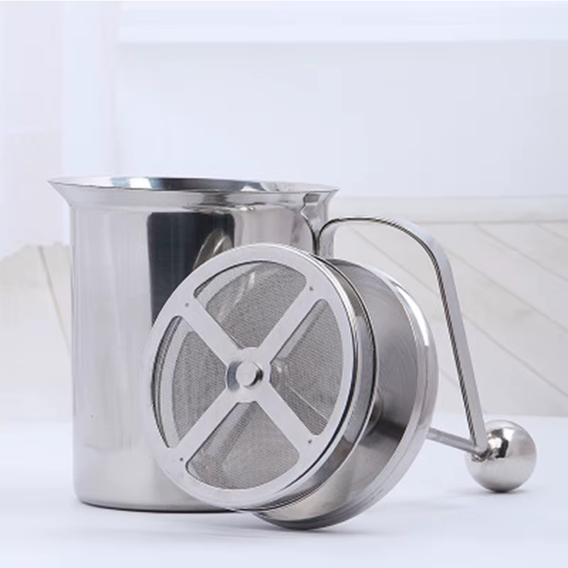 Mousseur à lait manuel 400 ml en acier inoxydable pour cappuccino, crèmeur à lait, mousseur à café, appareil de cuisine