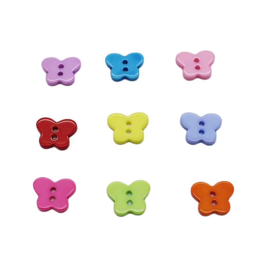 Boutons de couture en résine boutons papillon pour Scrapbooking boutons artisanaux de couture boutons décoratifs enfants Botones 2 trous 100 pièces