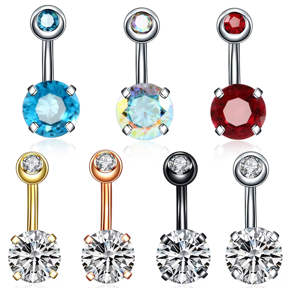 1PC acier chirurgical nombril boucle d'oreille ventre Piercing Sexy Piercing Ombligo gemme oreille Piercing nombril boucle d'oreille corps bijoux Pircings