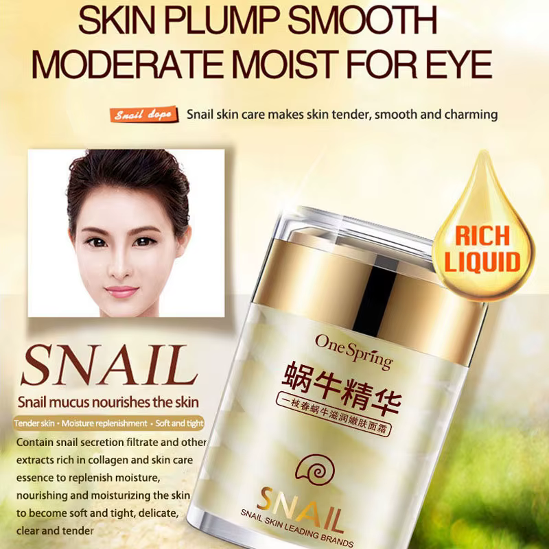 Crème pour le visage d'escargot + sérum de rouleau de Massage des yeux au rétinol 2 pièces sac