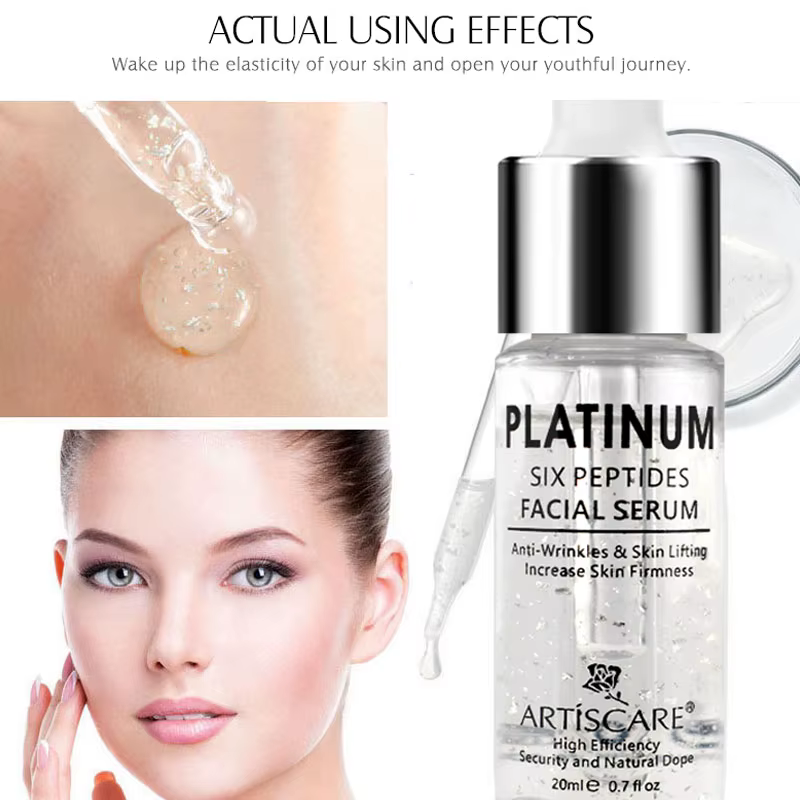 ARTISCARE Platinum Six Peptides sérum pour le visage 20ml hydratant acide hyaluronique Essence soins de la peau