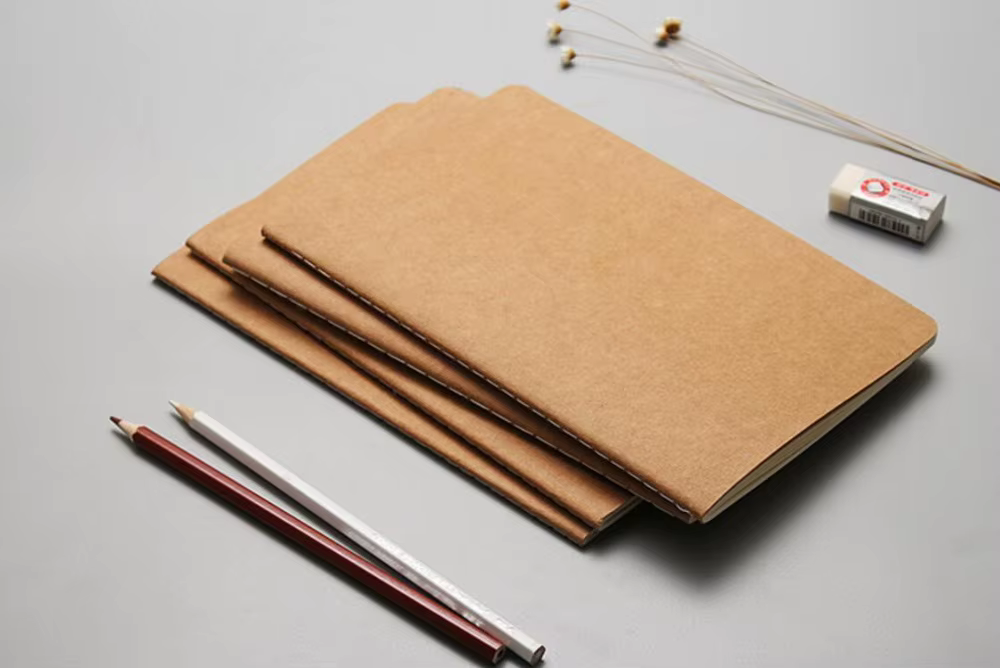 Carnet à couverture kraft A5, papier à points, papier vierge, papier ligné, 30 feuilles, 60 pages