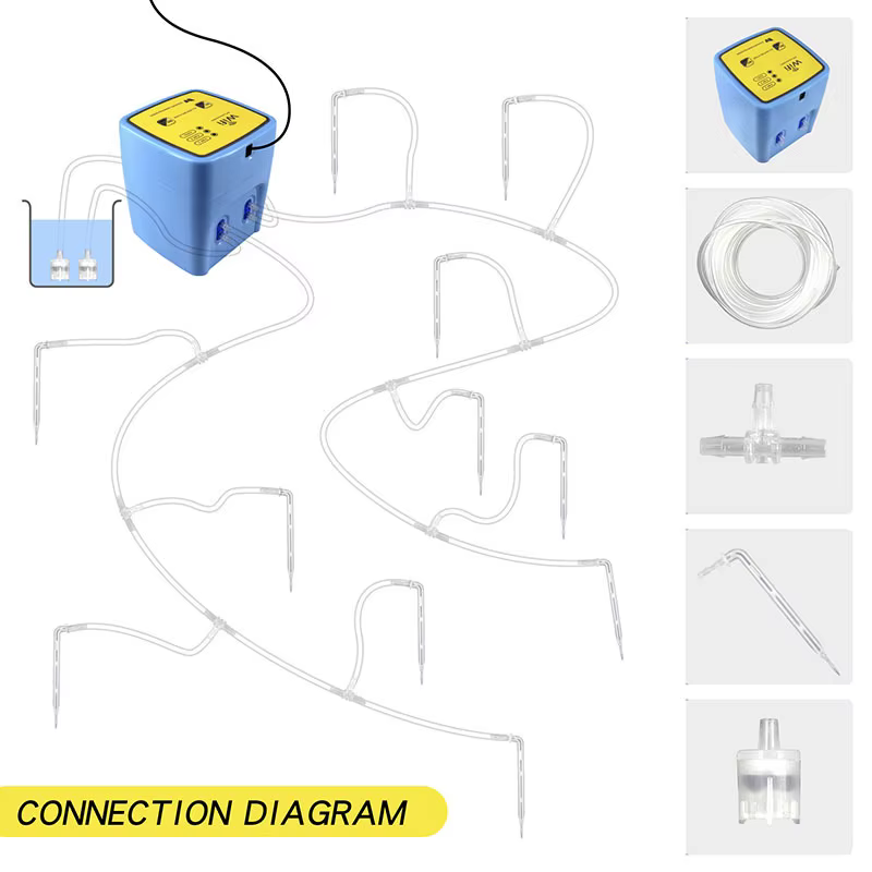 Système d'arrosage automatique intelligent pour jardin, double pompe, Wifi, télécommande mobile, kit d'irrigation goutte à goutte pour plantes