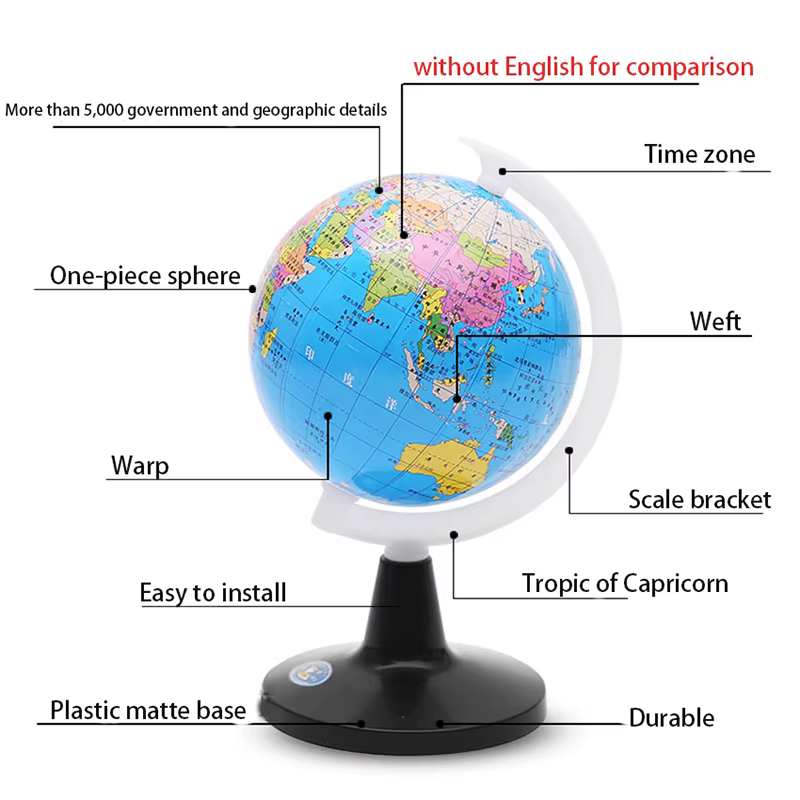 Petit Globe du Monde avec Support, Carte de Géographie, Jouet pour Enfants, Attro d'ulus ents, Pays, Service als
