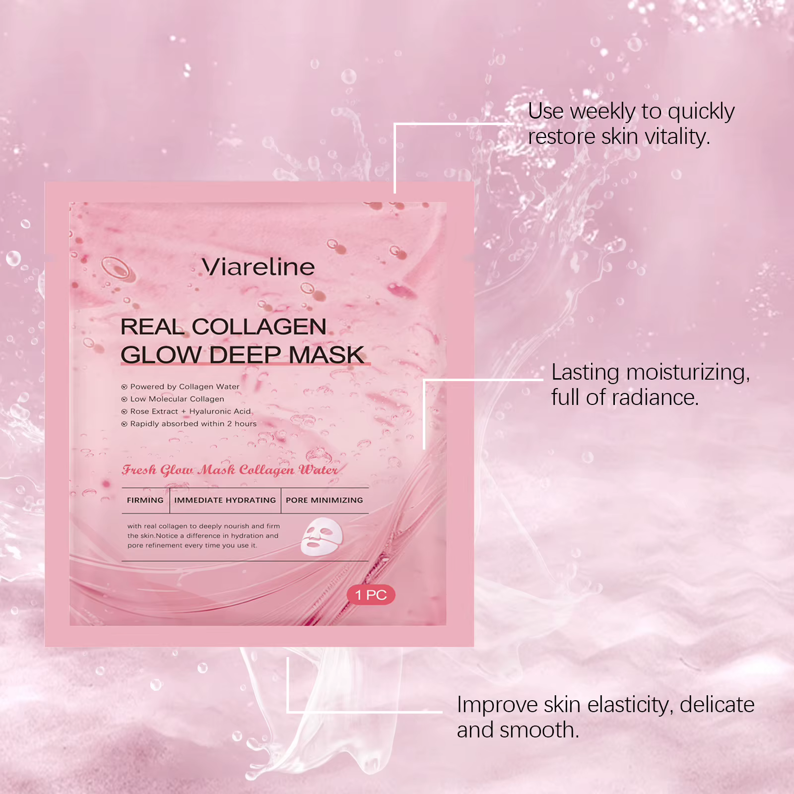 Masque facial hydratant au collagène