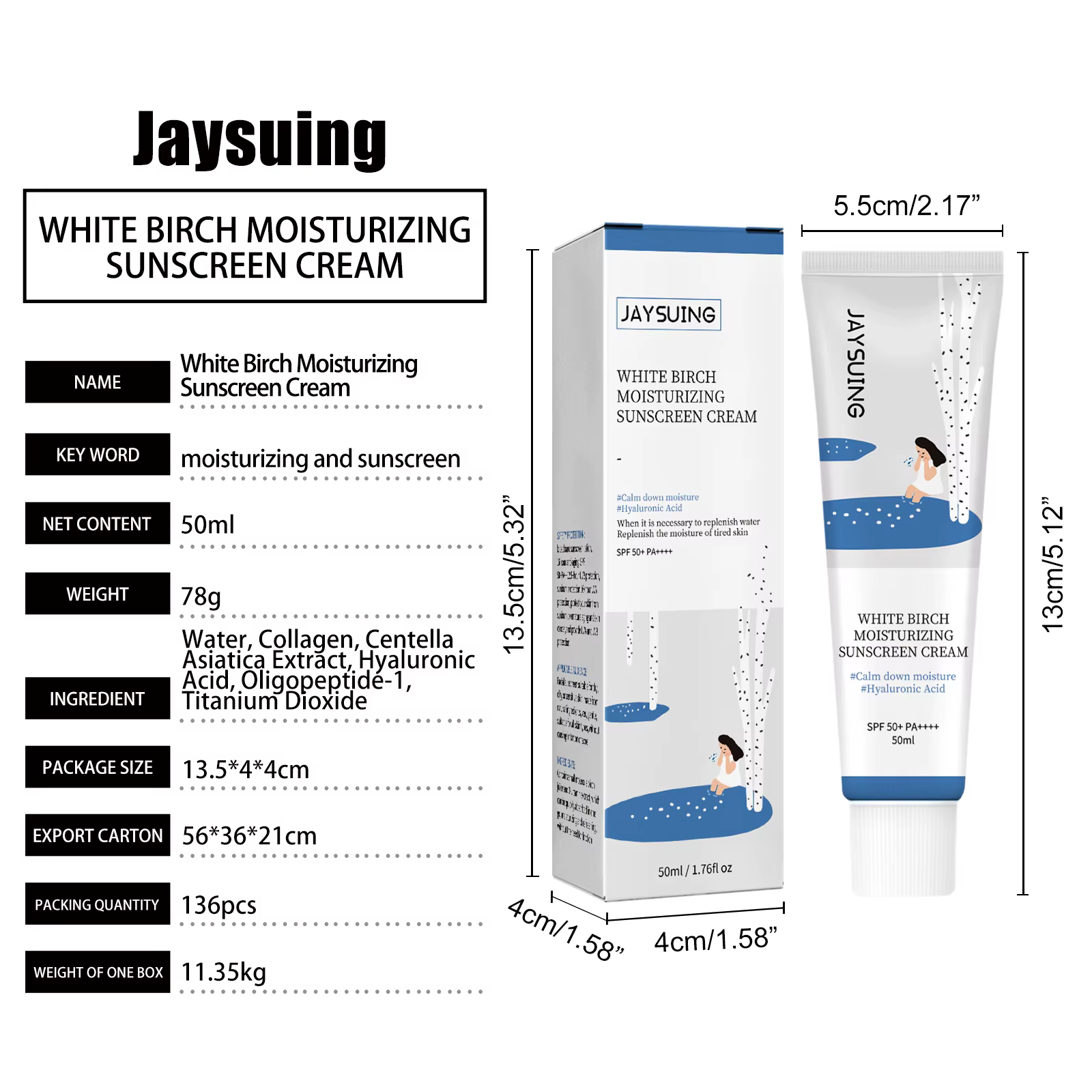 Crème solaire anti-brillance SPF50 PA+++ pour peaux grasses