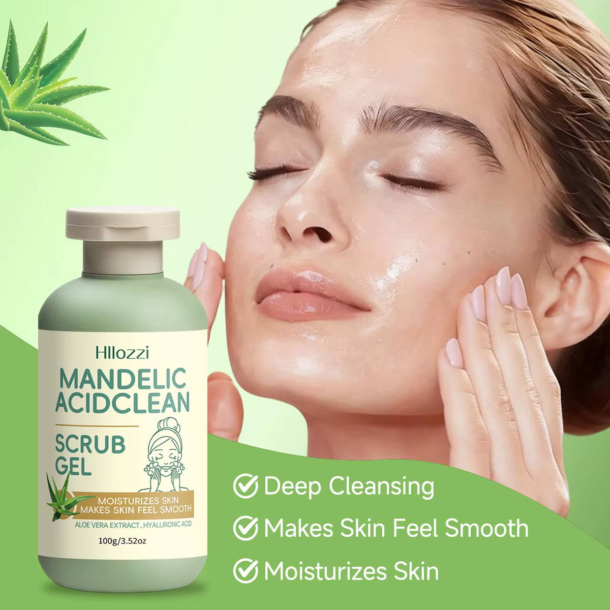 Gel nettoyant et exfoliant à l'acide mandélique qui nettoie en profondeur