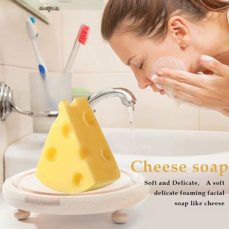 Savon à l'huile essentielle fait à la main pour tours de sel de mer au fromage, barre de contrôle de l'huile hydratante pour le visage et le corps, combat l'acné/acariens