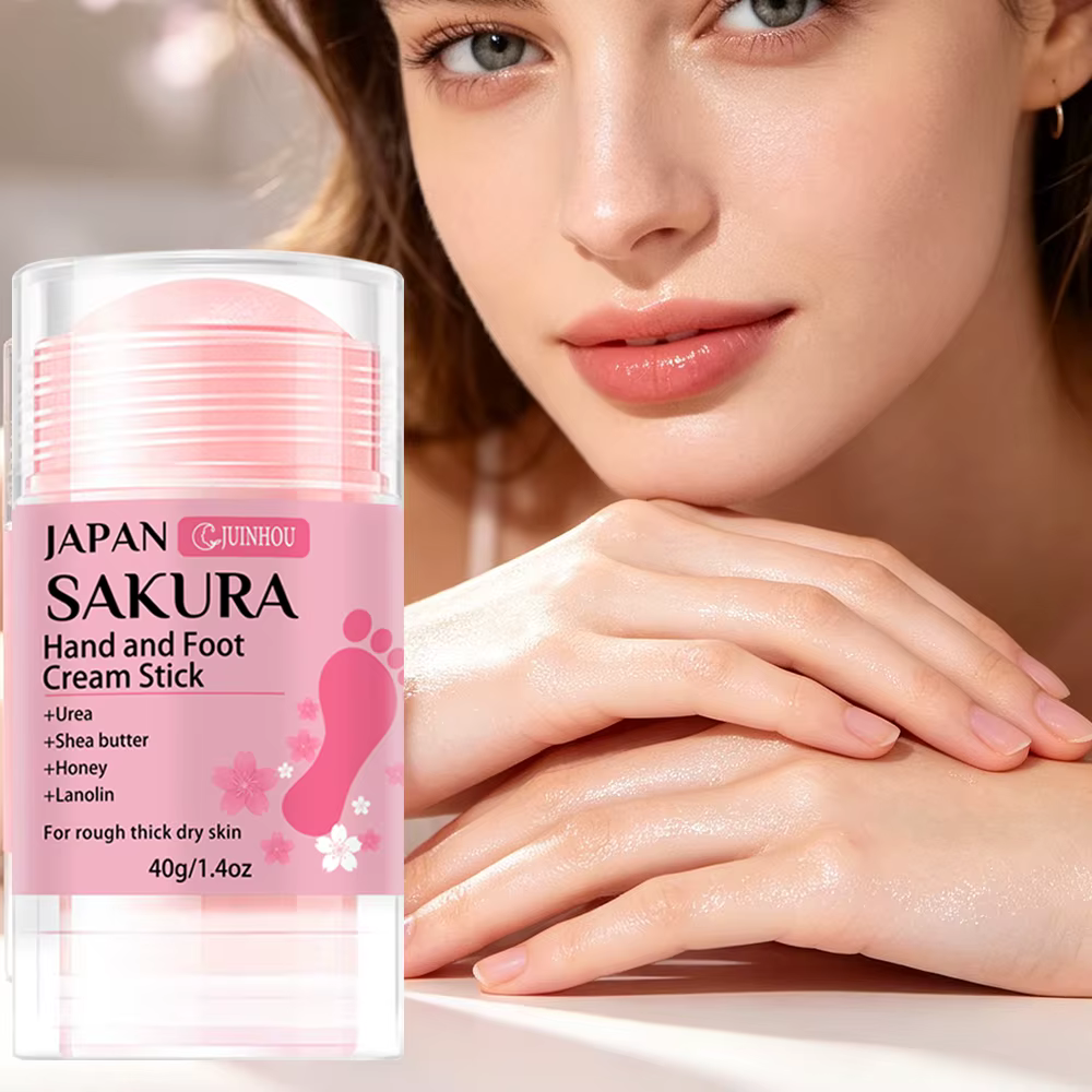 JUINHOU Crème stick mains et pieds à la fleur de cerisier 60% URÉE + 2% ACIDE SALICYLIQUE Hydratation intense