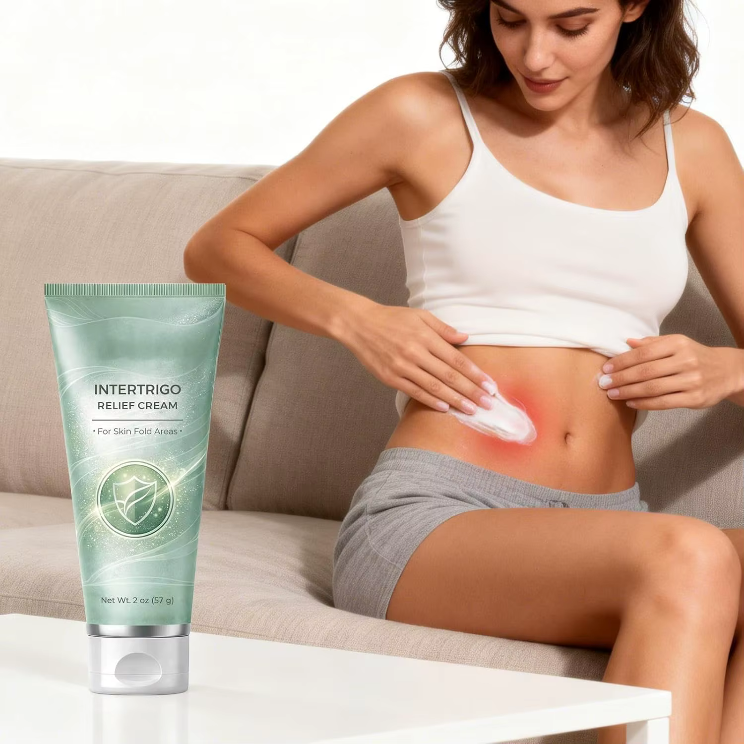 Crème Apaisante Intertrigo 57g/100g à l'Oxyde de Zinc et à l'Acide Undécylénique pour le Soin des Pli Cutanés