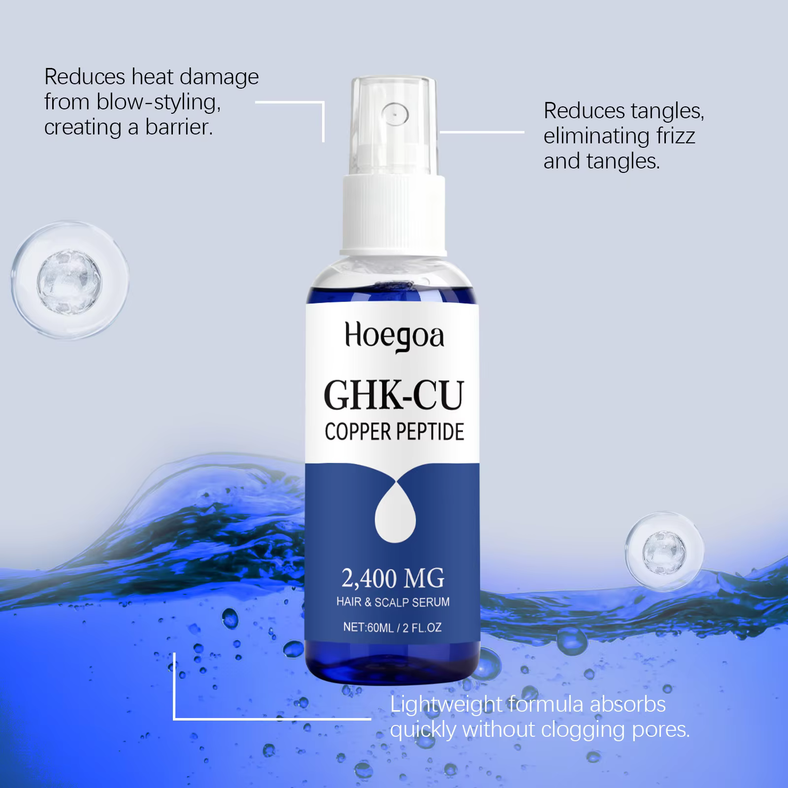 Sérum réparateur pour cuir chevelu au cuivre et aux peptides