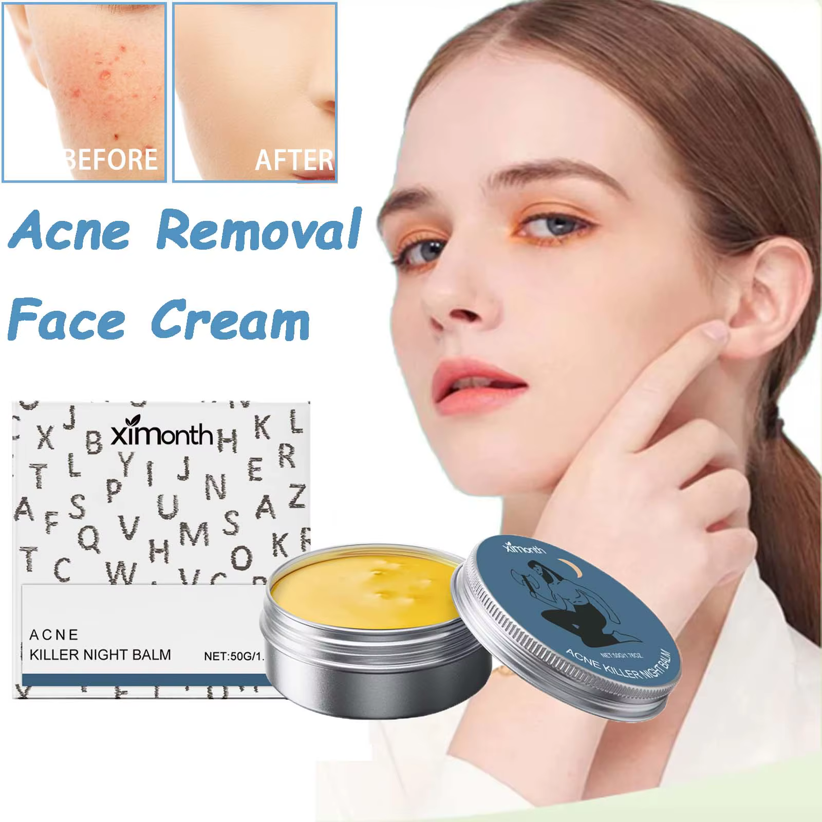 Crème pour le visage pour l'élimination de l'acné