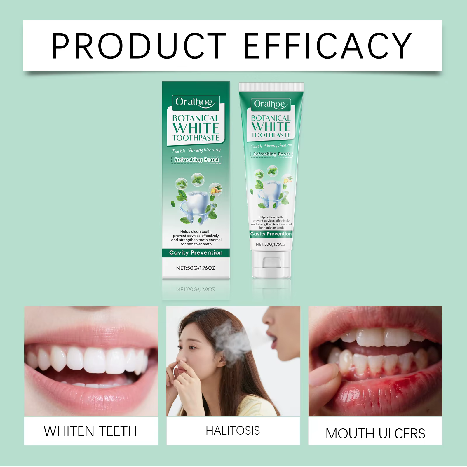 Dentifrice botanique à base de plantes, nettoie en profondeur les taches dentaires, prévient les caries, haleine fraîche longue durée