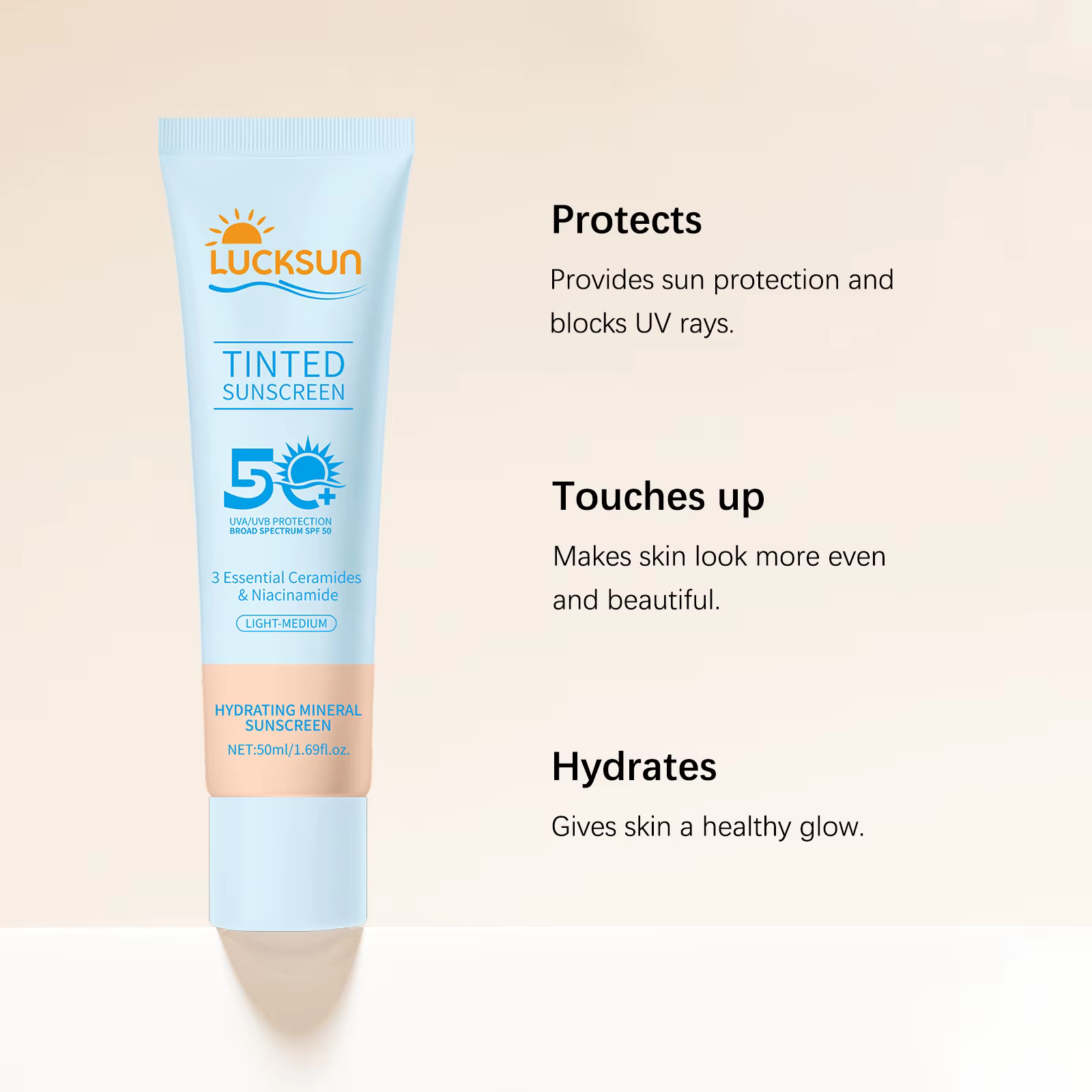 Crème solaire teintée SPF 50