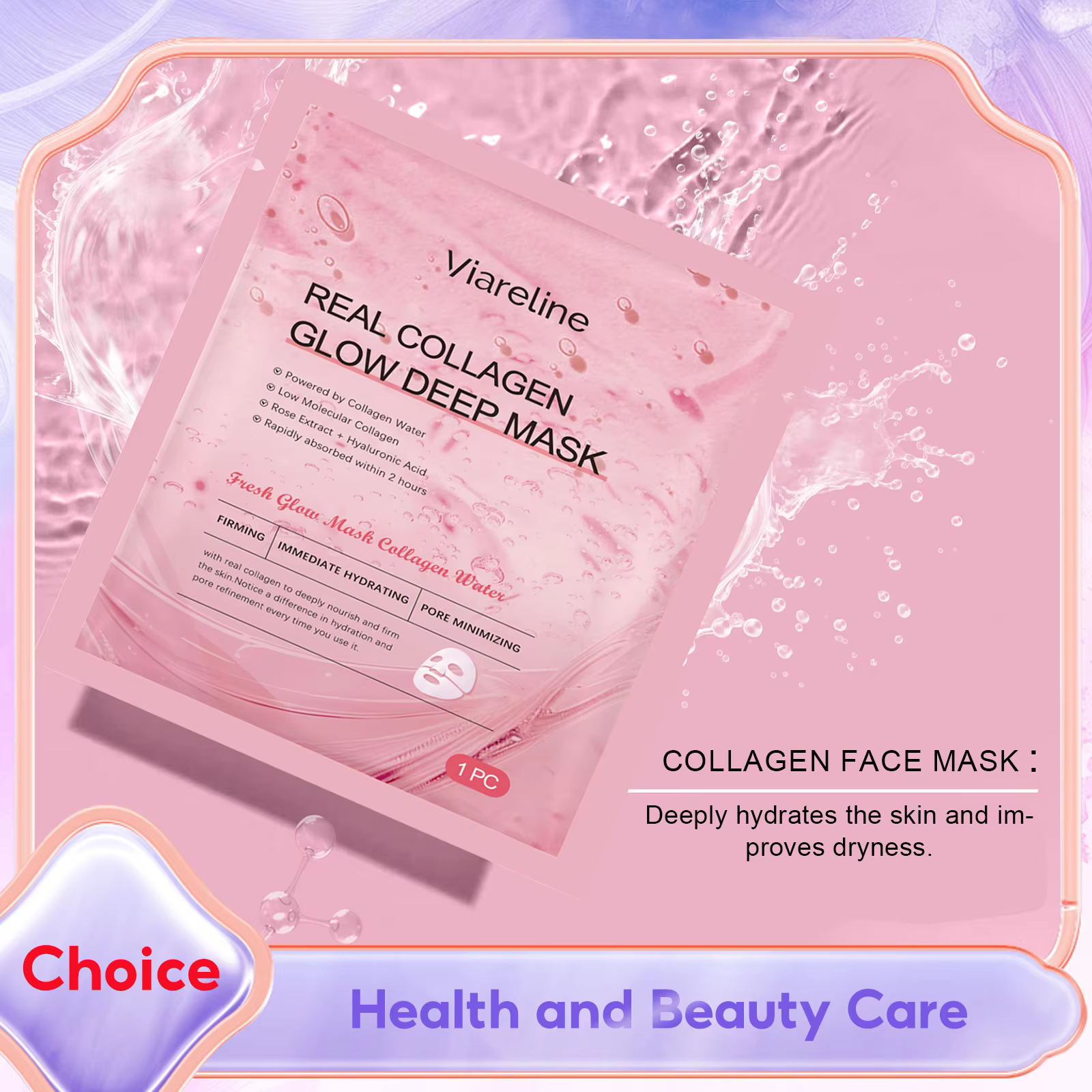Masque facial hydratant au collagène