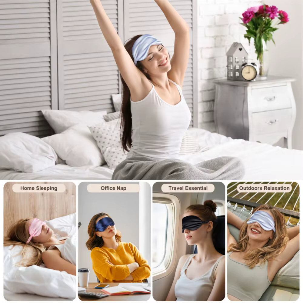 Masque de sommeil en soie - 100% occultant