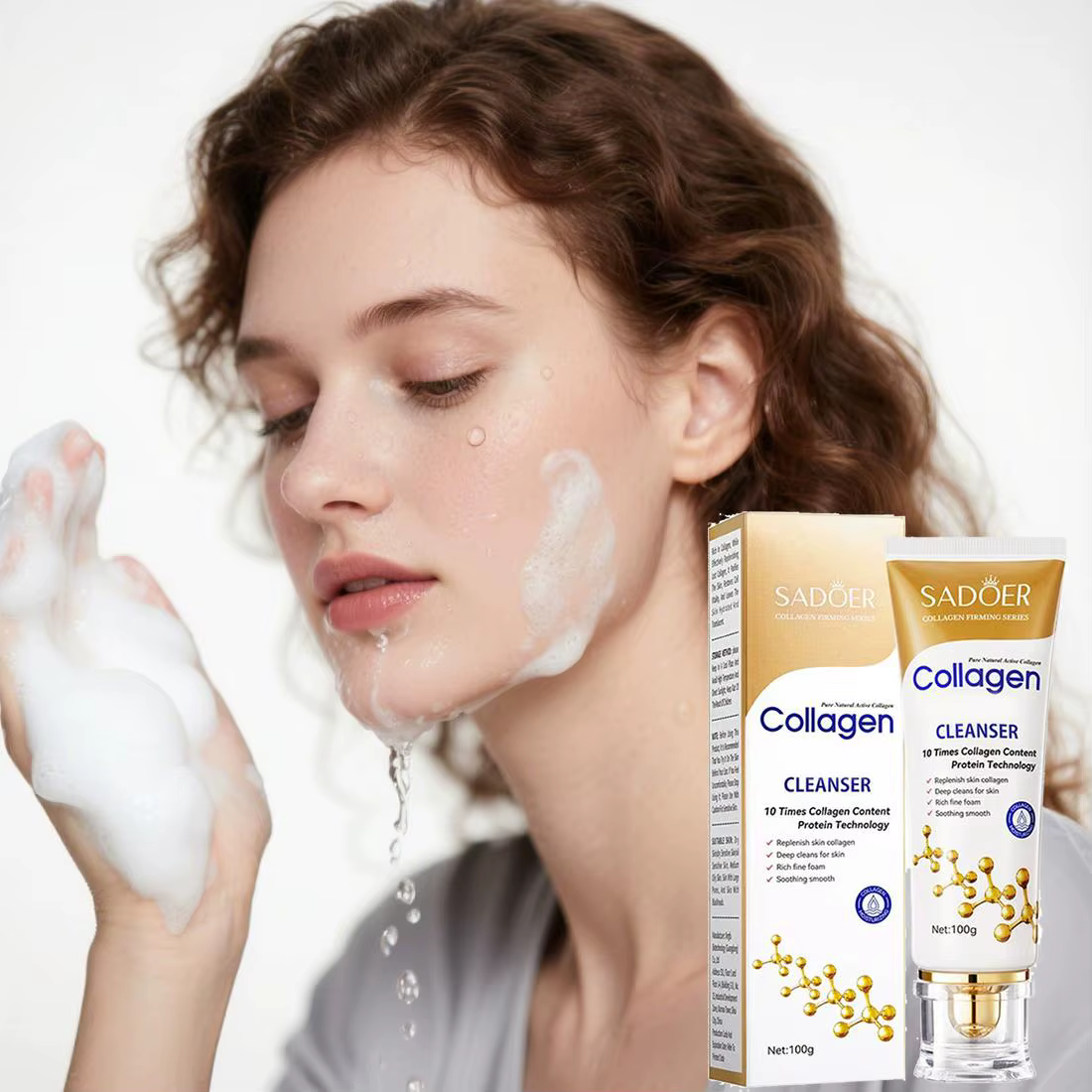 Mousse nettoyante au collagène