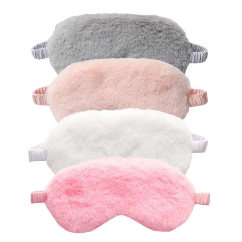 Masque de sommeil en peluche doux avec les yeux bandés