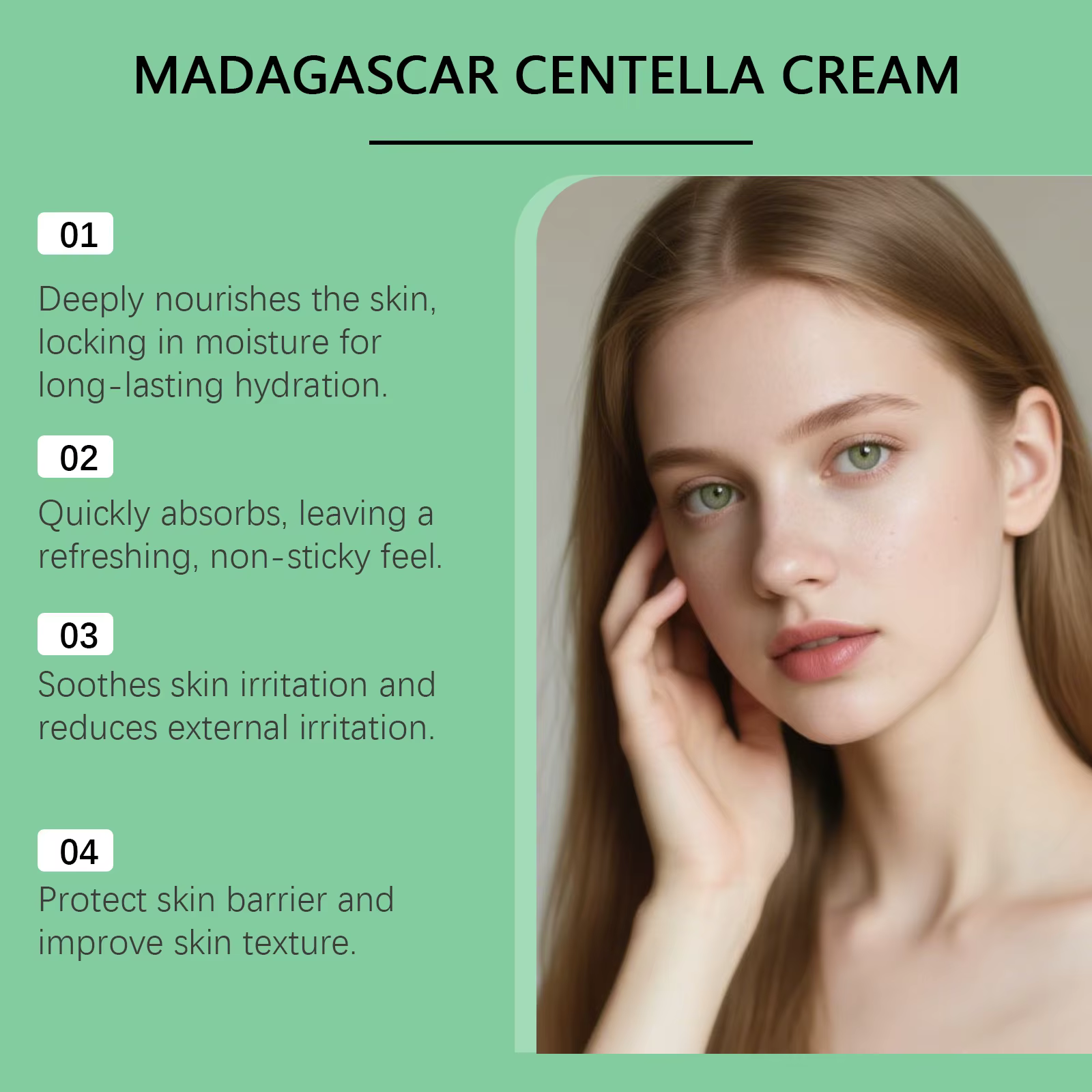 Centella crème apaisante avec céramide & B5 visage réparation hydratant rougeurs soulagement