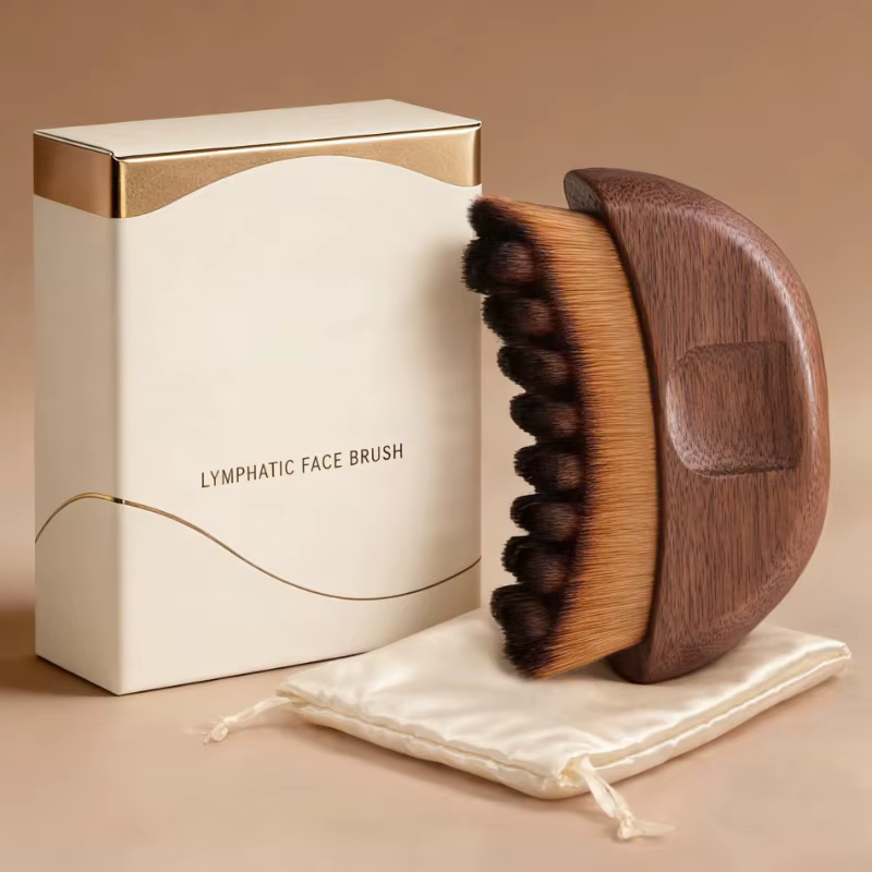 Nouvelle brosse lymphatique Walnut LymphaticContourFace pour le visage