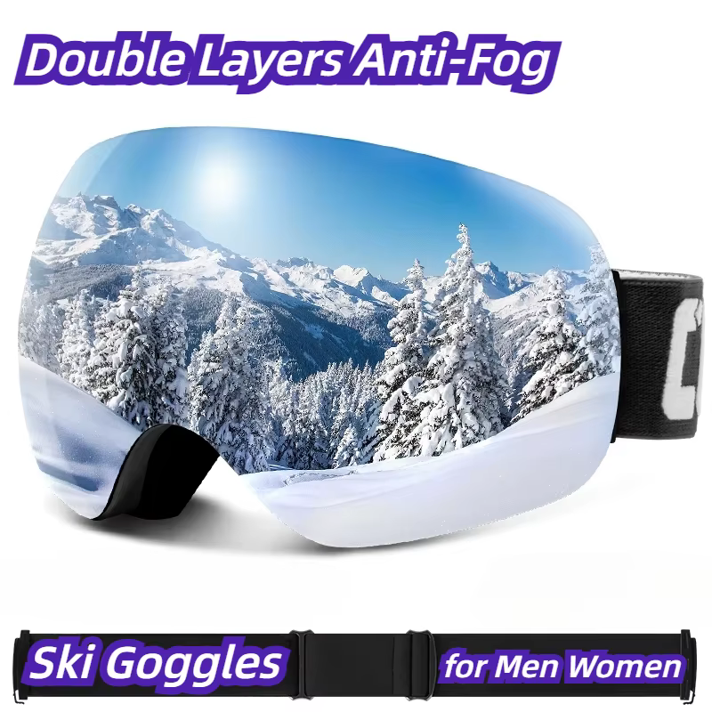 Lunettes de Ski lunettes de Sports de neige d'hiver Double couche Anti-buée lunettes de Snowboard de neige en plein air pour hommes femmes masque de Ski de Protection