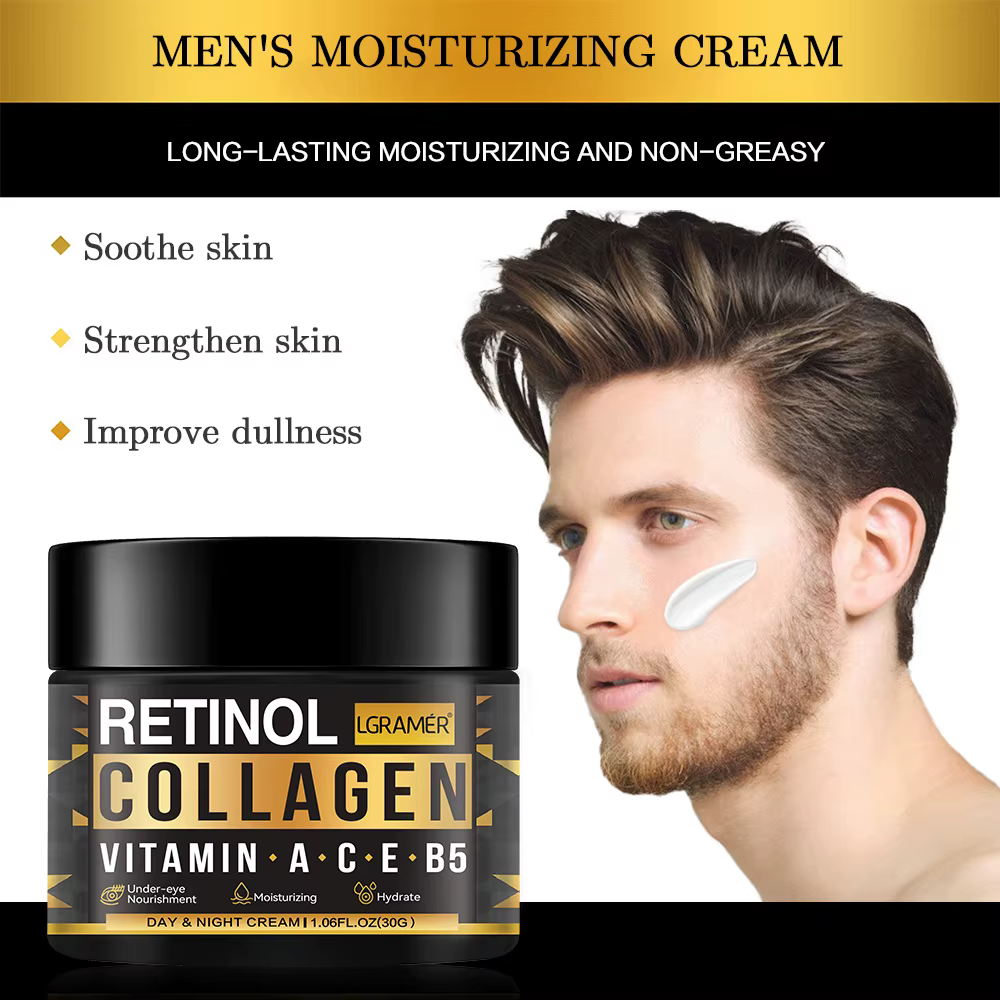 Crème pour le visage au collagène rétinol pour hommes