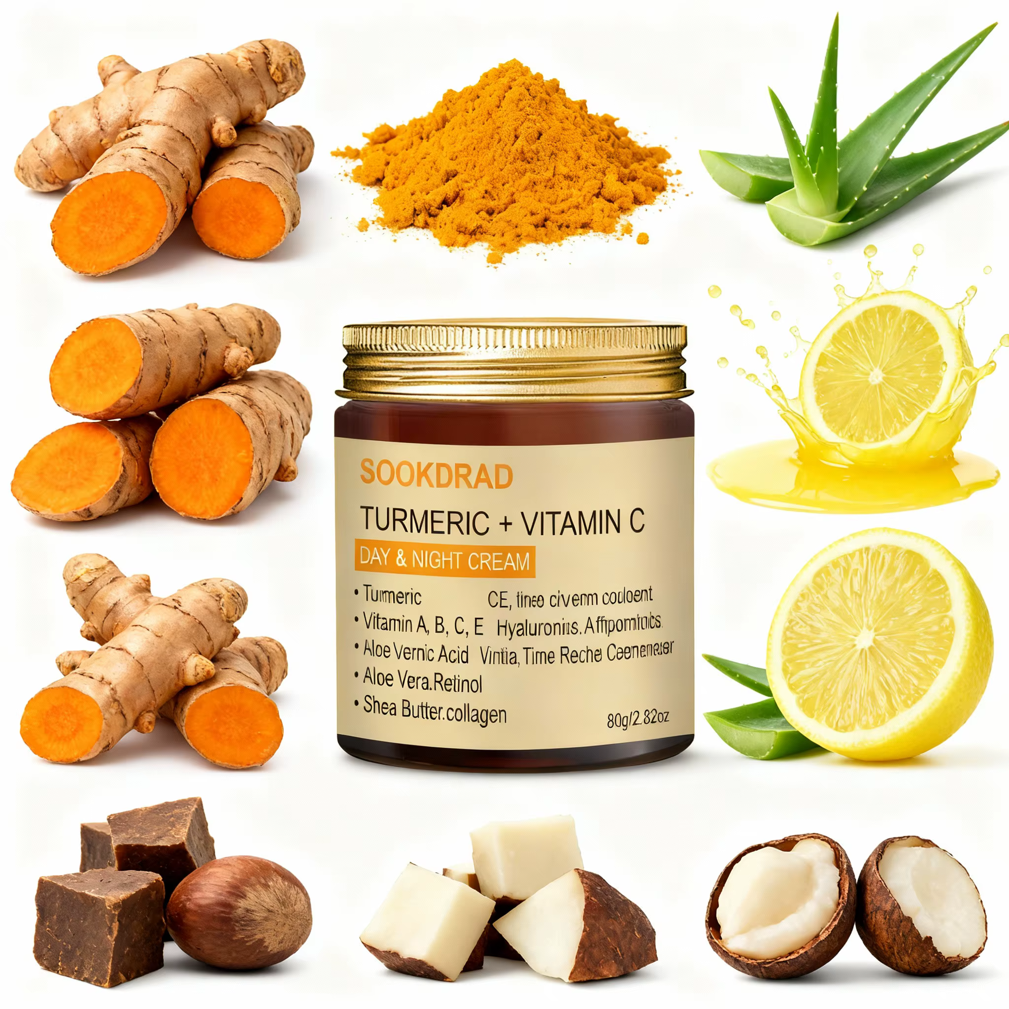 Crème de jour et de nuit au curcuma + vitamine C