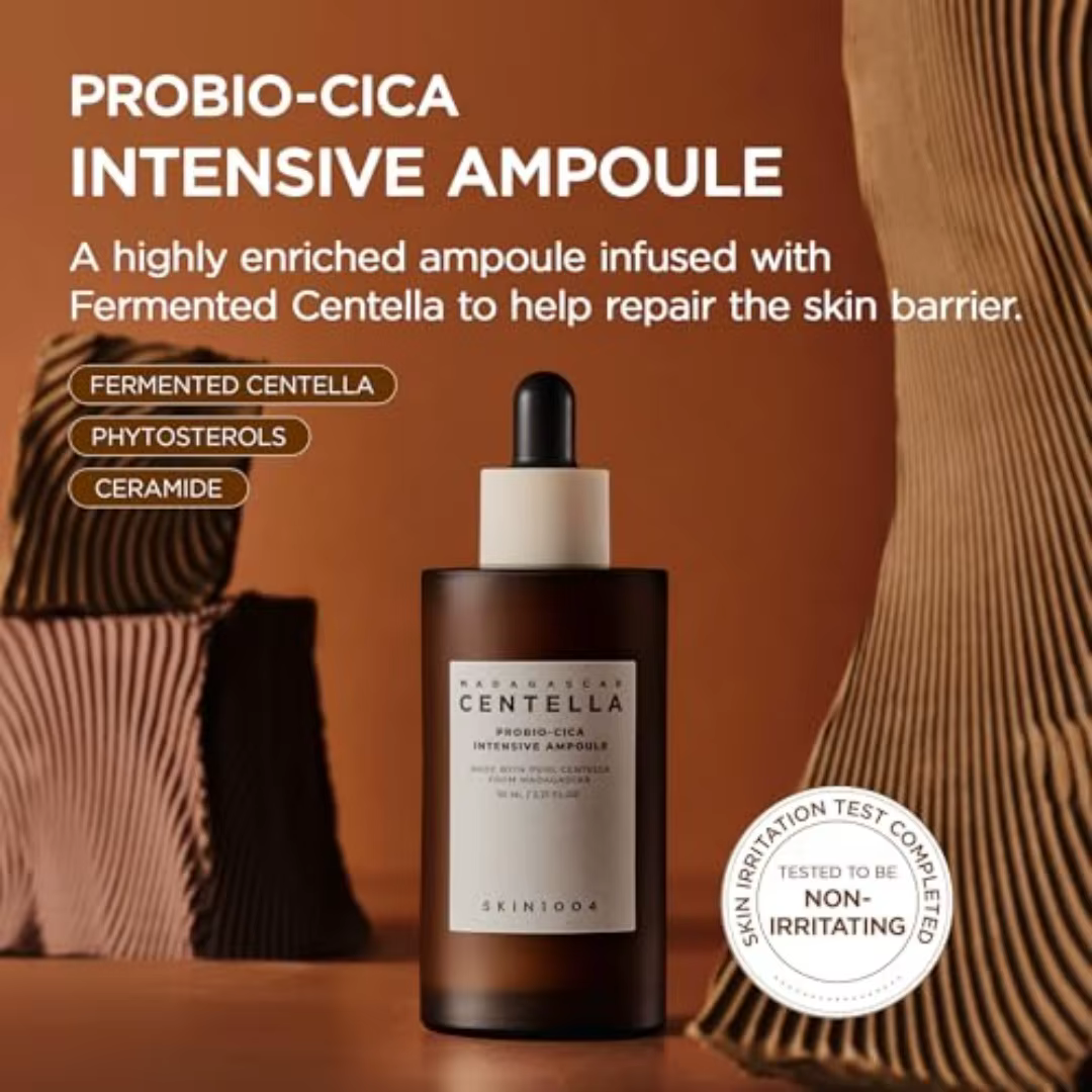 Probio Cica Intensive Ampoule Centella Sérum Réparateur Visage Peau Abîmée Barrière Cutanée Apaisant Rougeurs Peaux