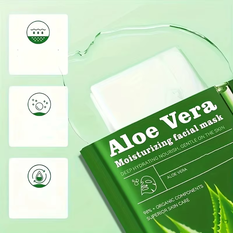 6 masques faciaux à l'aloe vera