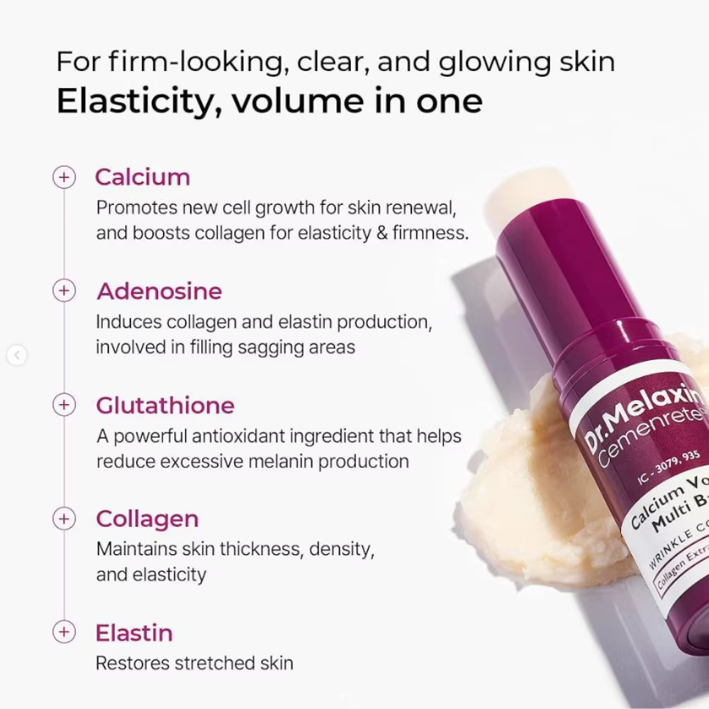 Baume multi-usages au calcium Cemenrete / Crème anti-poches sous les yeux Eyephalt / Essence exfoliante au riz noir et