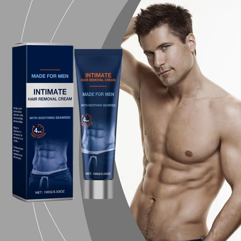 Crème dépilatoire Avocado Man pour zones intimes, bonne odeur, non irritante, dépilatoire corporel et barbe permanent et indolore