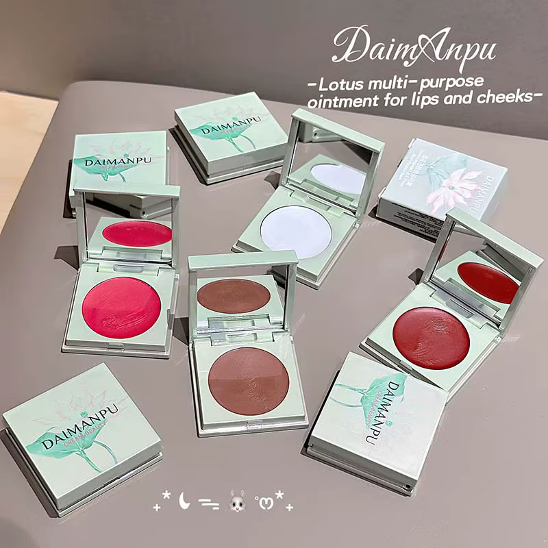 Lotus Tales Crème pour lèvres et joues 2 en 1 – Baume multi-usage hydratant à rinçage rosé naturel