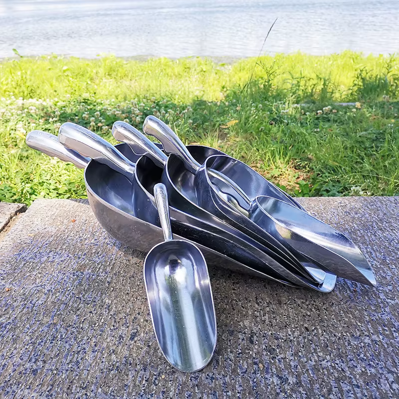 Cuillère à glace épaisse, trémie, cuillère en aluminium, grande cuillère à mélanger épaisse, cuillère à pince, cuillère à sucre, cuillère à matière
