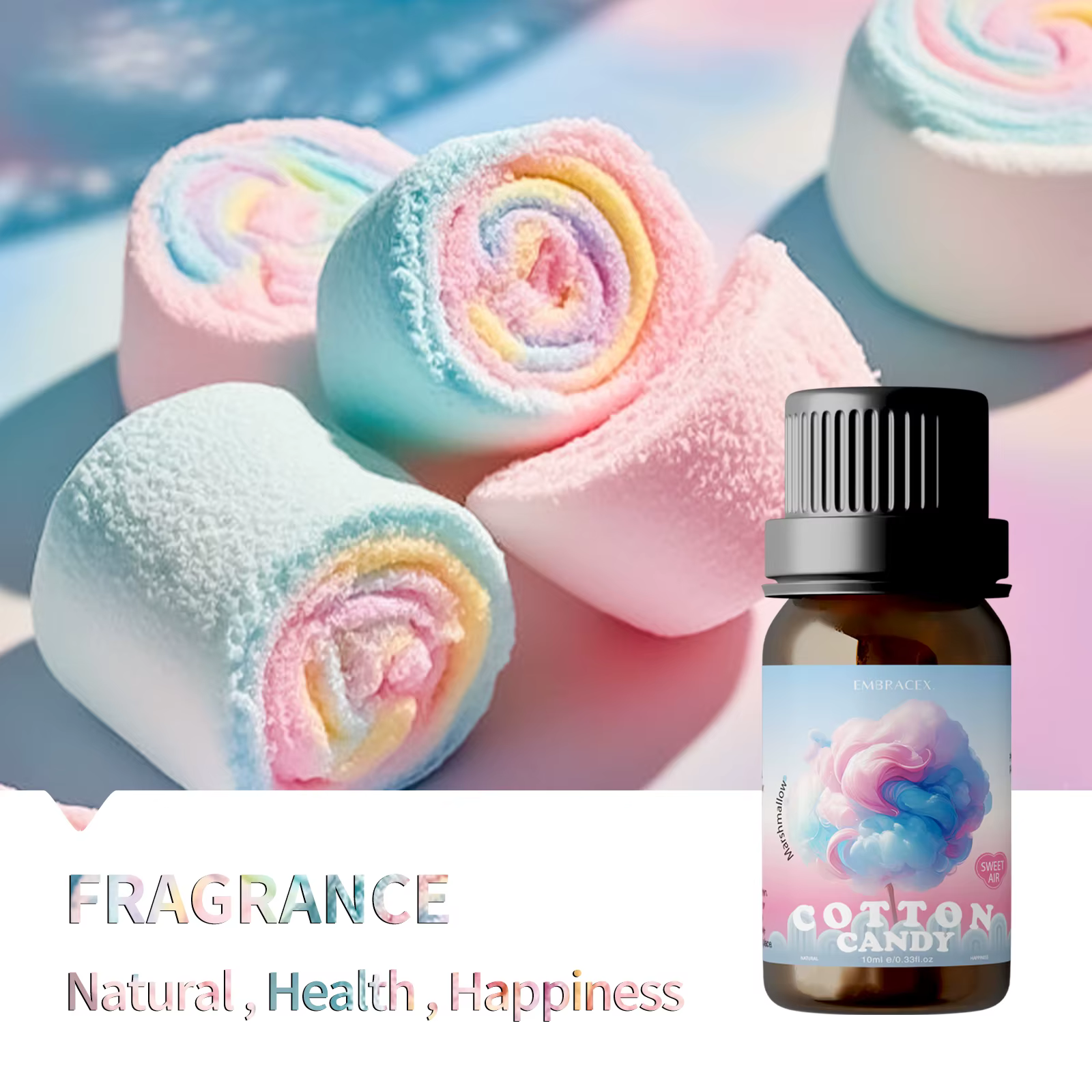 Huiles parfumées à la guimauve/à la barbe à papa de 10 ml