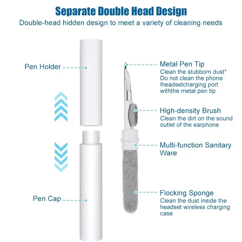 Outil de nettoyage d'écouteurs Bluetooth pour Airpods Pro 3 2 1, Kit de nettoyage de boîtier d'écouteurs, brosse de nettoyage, stylo pour écouteurs Xiaomi iPhone