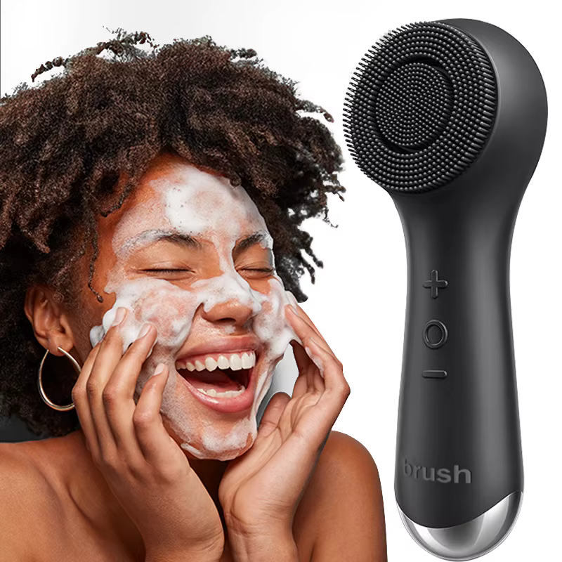 Brosse nettoyante pour le visage en silicone avec double rotation et modes de vibration