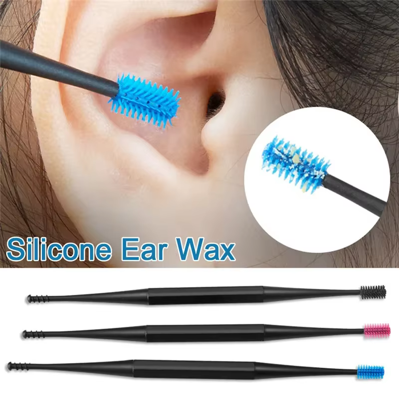Nettoyeur d'oreille à Double extrémité en Silicone souple, facile à enlever le cérumen, nettoyeur en spirale souple, prévention du choix des oreilles, outils de nettoyage, Kit de soins des oreilles