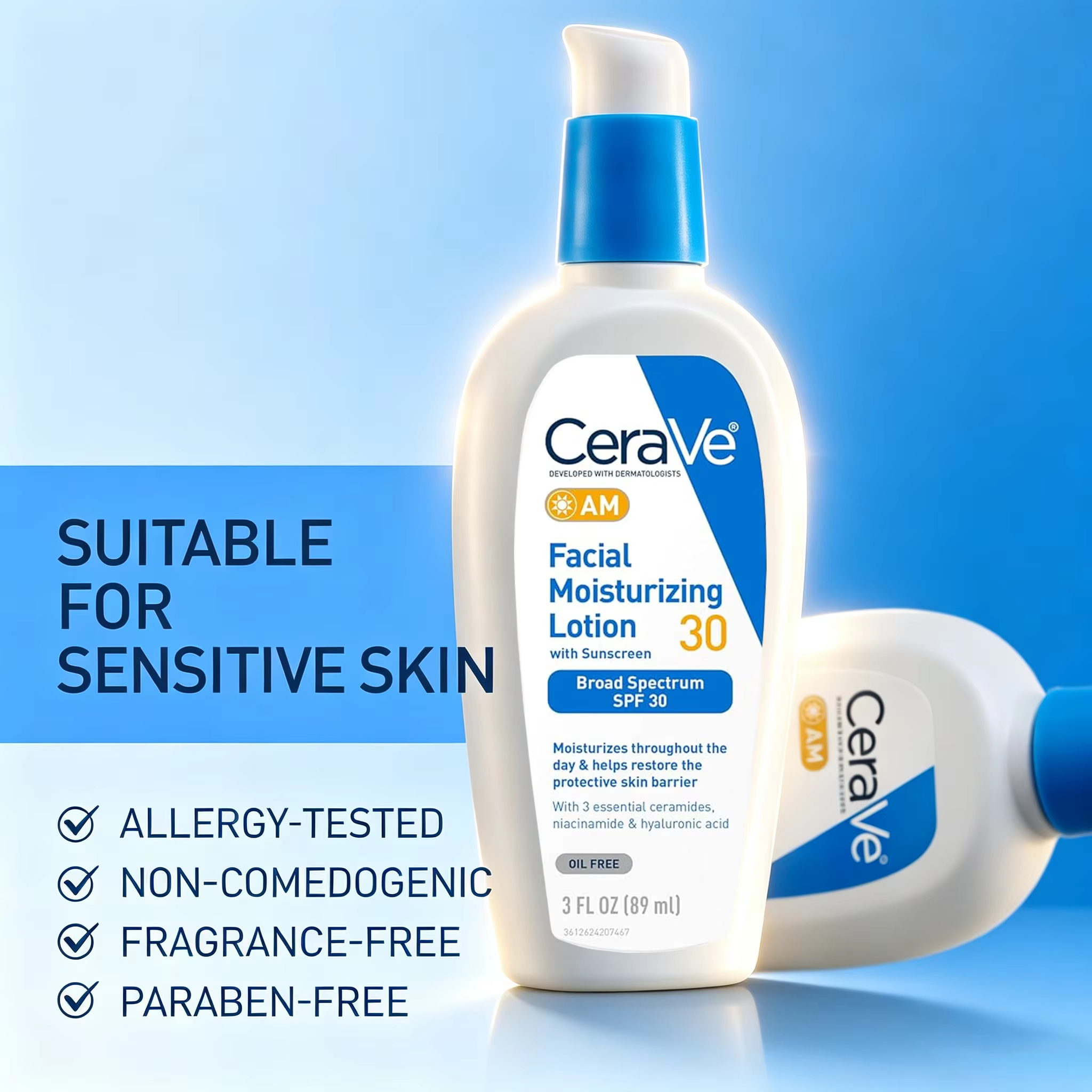 Lotion hydratante pour le visage CeraVe AM avec SPF 30